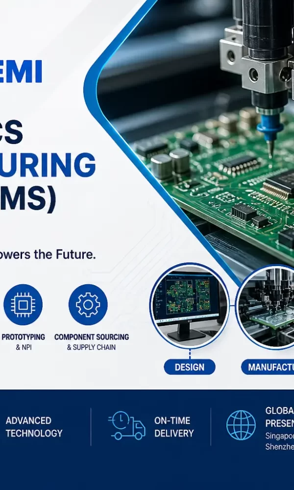 Electronics Manufacturing Services EMS PCB assembly machine working on circuit board Thinksemi Infotech