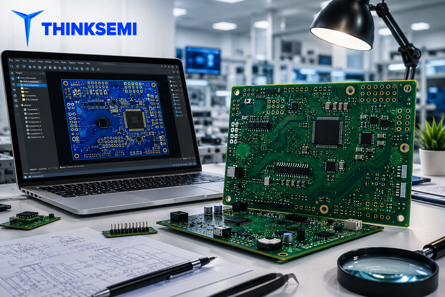 Printed circuit board company with automated PCB assembly production line