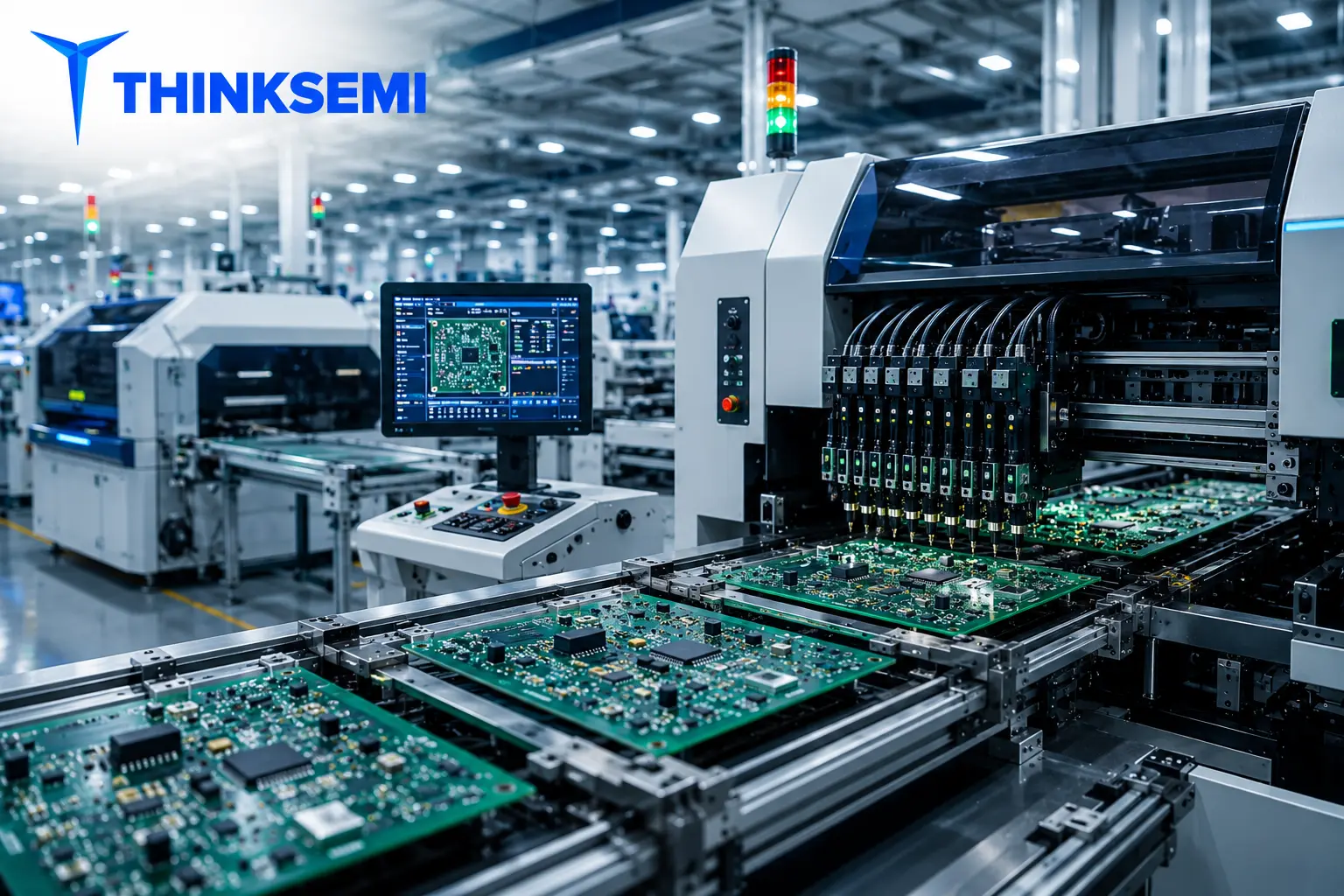 Printed circuit boards assembly with automated SMT manufacturing systems