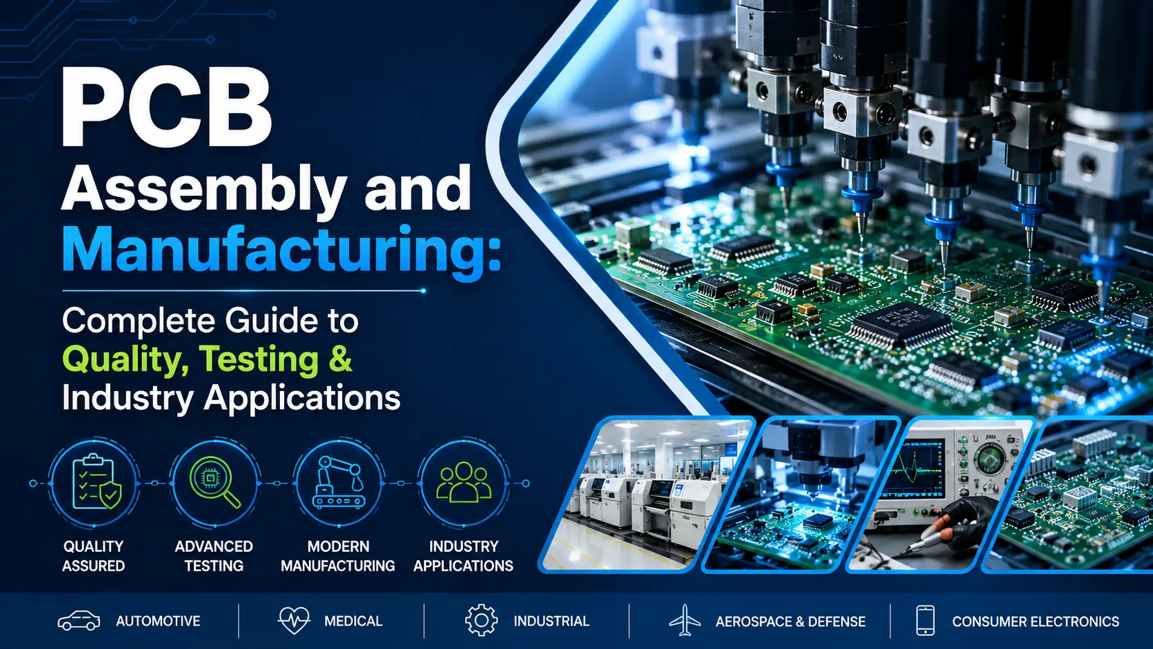 PCB assembly and manufacturing process in a modern electronics factory