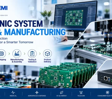 Electronic system design and manufacturing with PCB assembly and automated electronics production